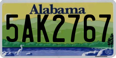 AL license plate 5AK2767