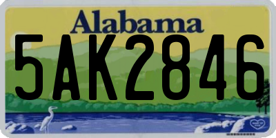 AL license plate 5AK2846