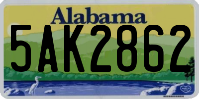 AL license plate 5AK2862