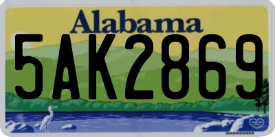 AL license plate 5AK2869