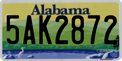 AL license plate 5AK2872
