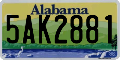 AL license plate 5AK2881