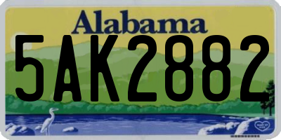 AL license plate 5AK2882