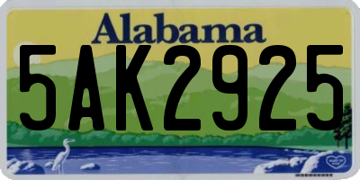 AL license plate 5AK2925