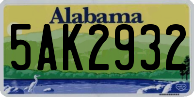 AL license plate 5AK2932