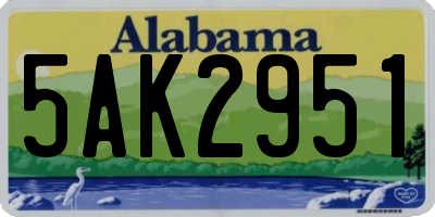 AL license plate 5AK2951