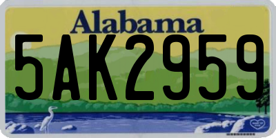 AL license plate 5AK2959