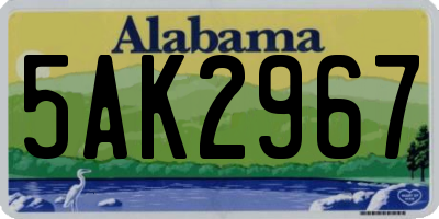 AL license plate 5AK2967