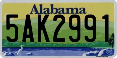 AL license plate 5AK2991