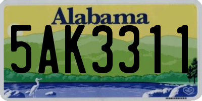 AL license plate 5AK3311