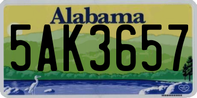 AL license plate 5AK3657