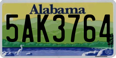 AL license plate 5AK3764