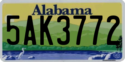 AL license plate 5AK3772