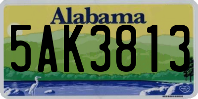 AL license plate 5AK3813