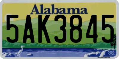 AL license plate 5AK3845