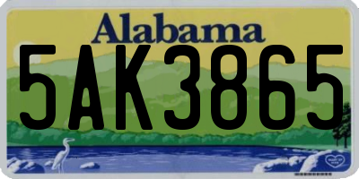 AL license plate 5AK3865