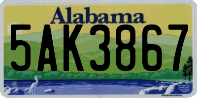 AL license plate 5AK3867