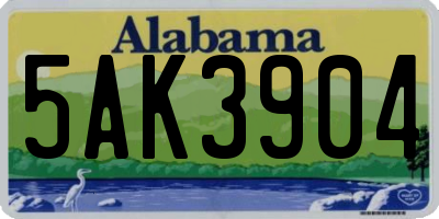 AL license plate 5AK3904