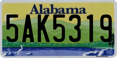 AL license plate 5AK5319
