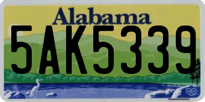 AL license plate 5AK5339