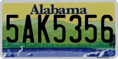 AL license plate 5AK5356