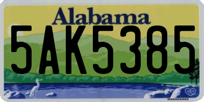 AL license plate 5AK5385