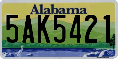 AL license plate 5AK5421