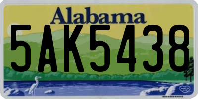 AL license plate 5AK5438