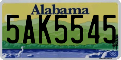 AL license plate 5AK5545