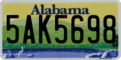 AL license plate 5AK5698