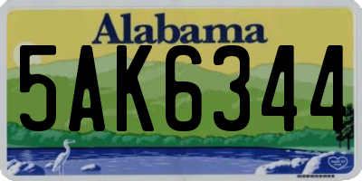 AL license plate 5AK6344