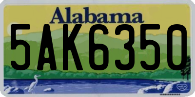 AL license plate 5AK6350