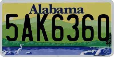 AL license plate 5AK6360