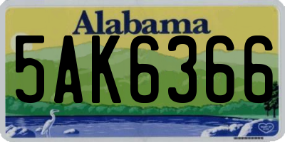 AL license plate 5AK6366
