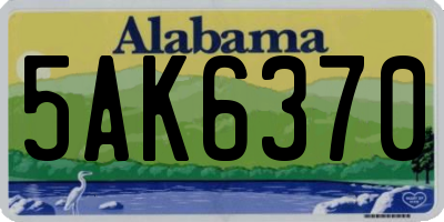 AL license plate 5AK6370