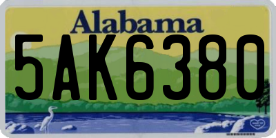 AL license plate 5AK6380