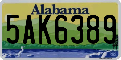 AL license plate 5AK6389