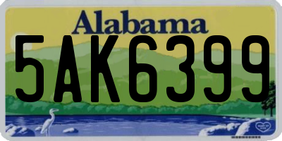 AL license plate 5AK6399