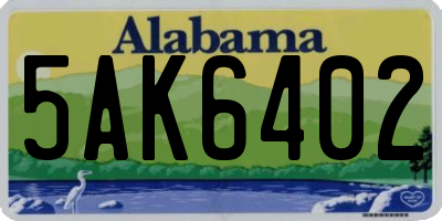 AL license plate 5AK6402