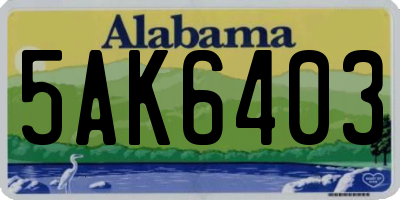 AL license plate 5AK6403