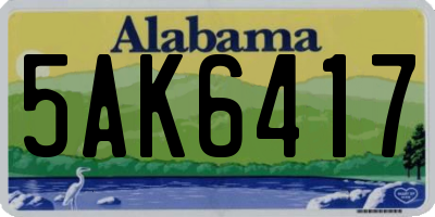 AL license plate 5AK6417