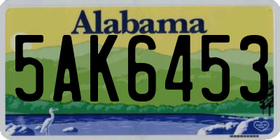 AL license plate 5AK6453