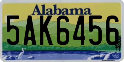 AL license plate 5AK6456