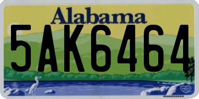 AL license plate 5AK6464