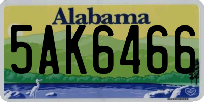 AL license plate 5AK6466