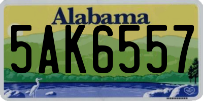 AL license plate 5AK6557