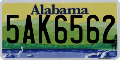 AL license plate 5AK6562