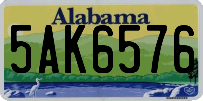 AL license plate 5AK6576