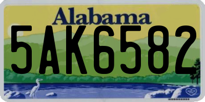 AL license plate 5AK6582