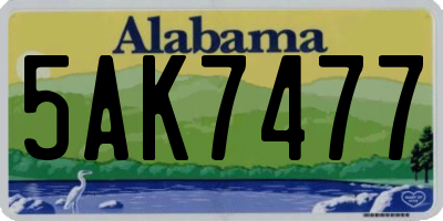AL license plate 5AK7477